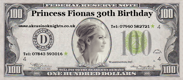 Princess fionas Birthday money Wadhurst casino hire