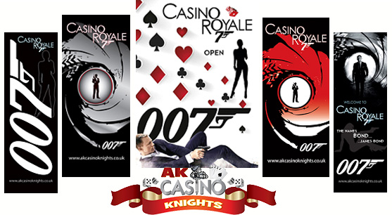 Secret agent banners available at A K Casino Knights