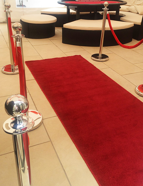 Red carpet and barrier pole hire