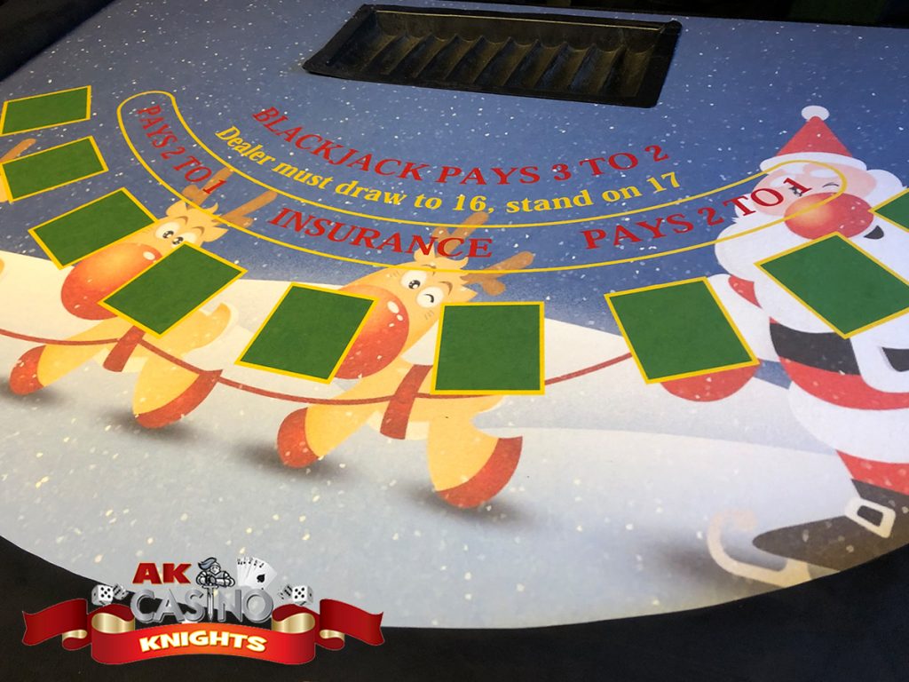 Blackjack Christmas casino table layout